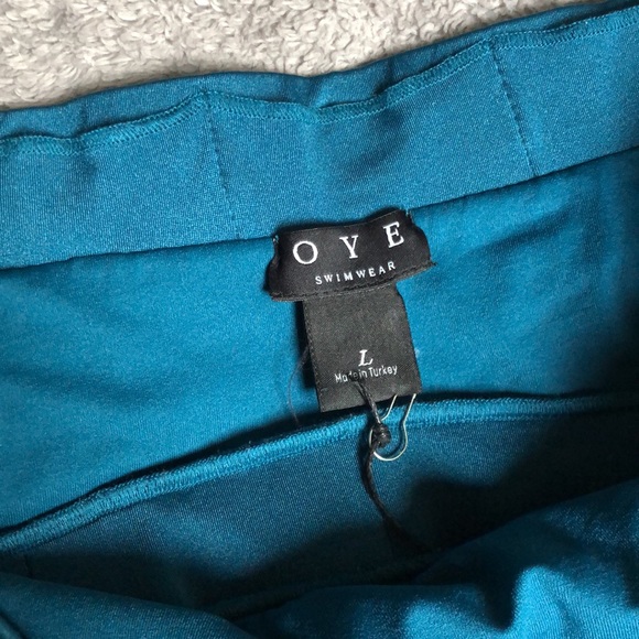 Oye Swimwear Arya Grommet Bandeau Bikini in Teal - Picture 11 of 15